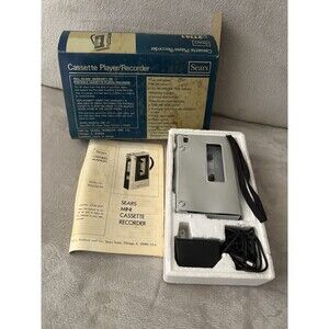 1982 Sears Cassette Player Recorder in Box #57 21741 Excellent Condition